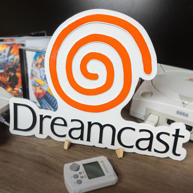 Large Engraved SEGA Dreamcast Logo Video Game Wall Art Collectable